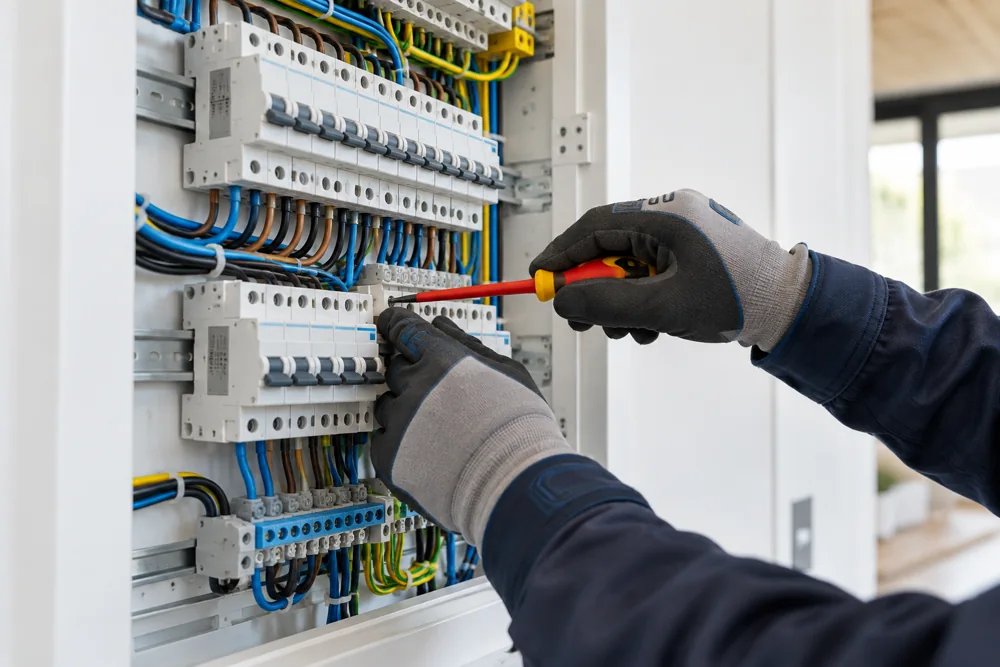 Arbeiten an einem elektrischen Verteiler